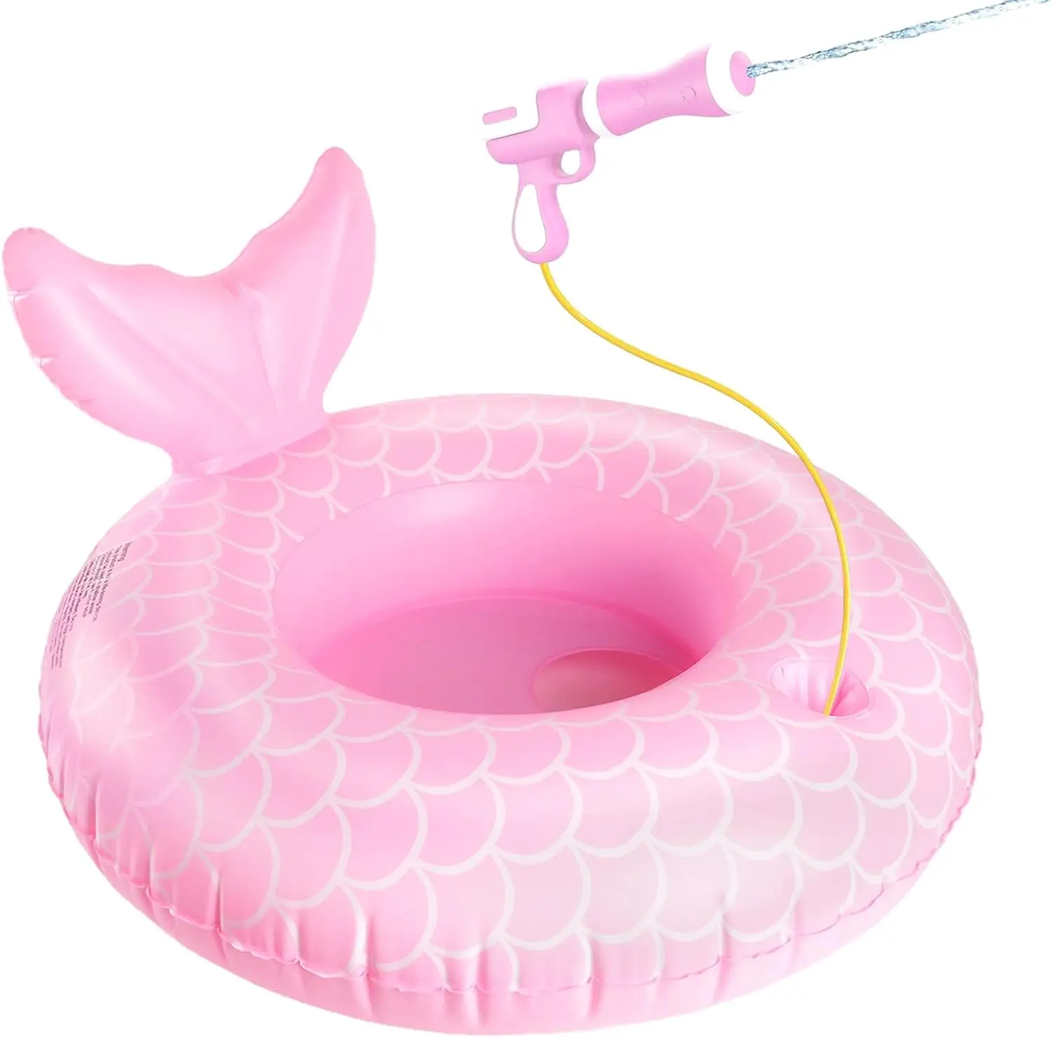 61-O66xcAlL._AC_SL1500 Mermaid Pool Float Toys with Water Gun for Girls Kids 3-5 Years Old, Inflatable Pool Floats for Toddlers Swim Floats Kids Beach Toys - Image 1