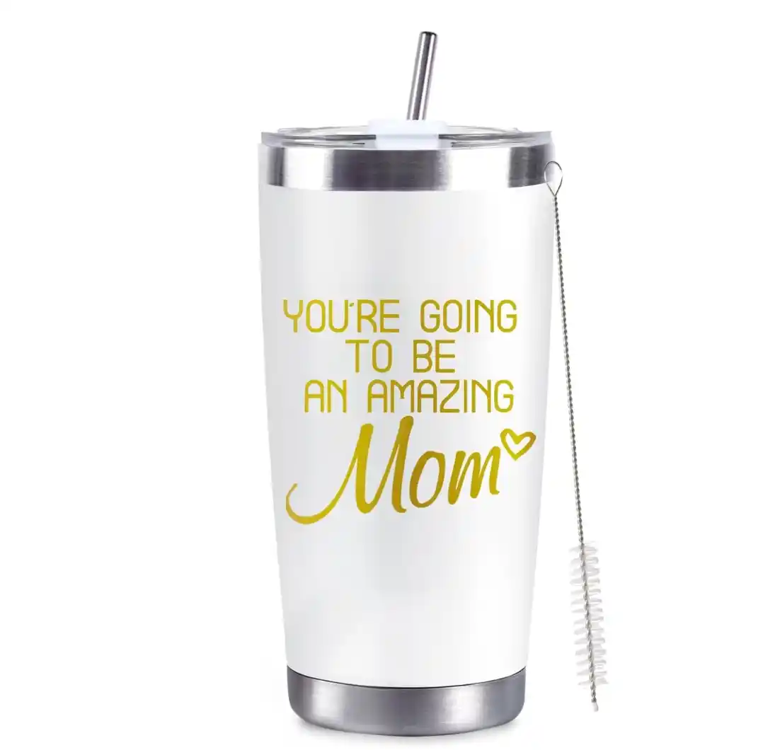 1_副本 New Mom Gifts For Women First Time Mom Christmas Gifts for Expecting to be Mother 20oz White Insulated Stainless Steel Tumbler Mother’s Day Birthday Baby Showers Gender Reveals Presents - Image 1