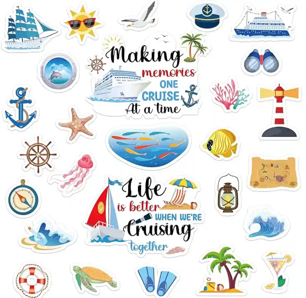 22_副本 Cruise Door Decorations Magnetic, 27 Pcs Large Nautical Cruise Ship Magnets for Door Funny Carnival Sea Navigation Door Magnets for Door Decorations Fridge Car Cabin Party Supplies - Image 1