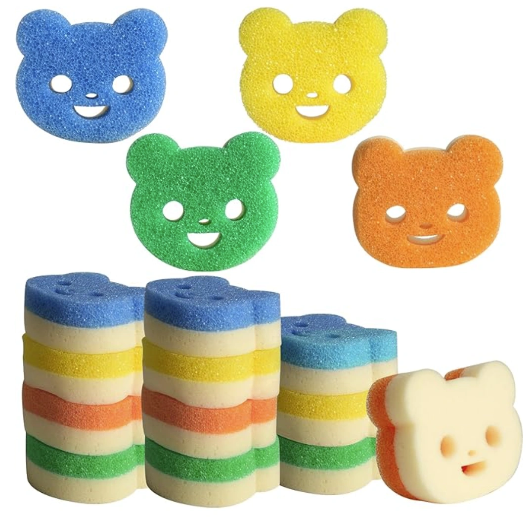 1_副本 12pcs Scrub Sponges, 4-Color Dual-Sided Dish Sponge for Scrubbing, Non Scratch Cleaning Sponge for Kitchen Dish Washing Supplies - Image 1