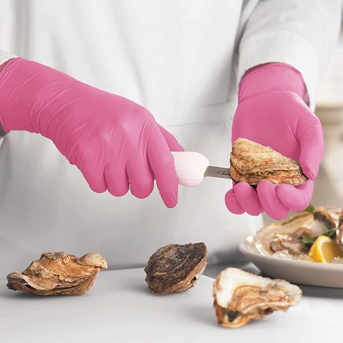61UI9WlBfRL._AC_SX679 GuassLee 100 Pack Pink Vinyl Disposable Gloves - Latex Free and Power Free Food Grade Exam Gloves for Cleaning Food Prep Kitchen Use, Small - Image 1