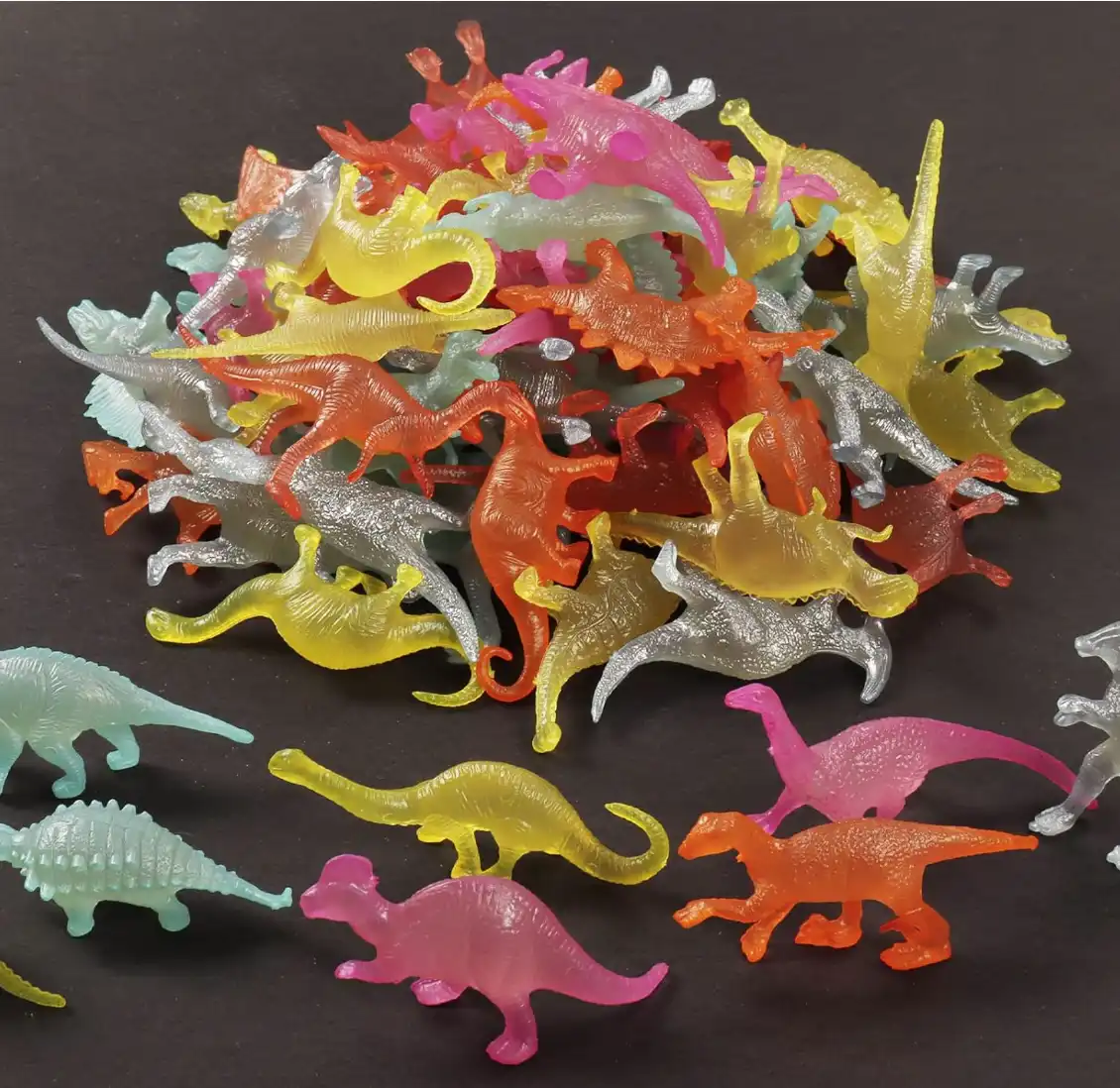 1_副本 OuMuaMua 78pcs Glow in the Dark Dinosaur Toys Set, Mini Plastic Realistic Dinosaur Figures Glow Toys for Kids Goody Bag Stuffers, Dinosaurs Theme Party Favors Supplies - Image 1